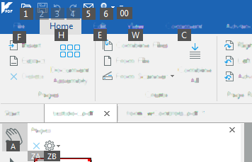 screen shot showing shortcut key letters